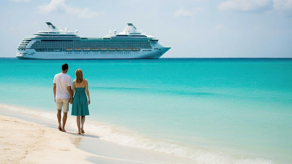 Pareja desfrutando de un crucero romántico